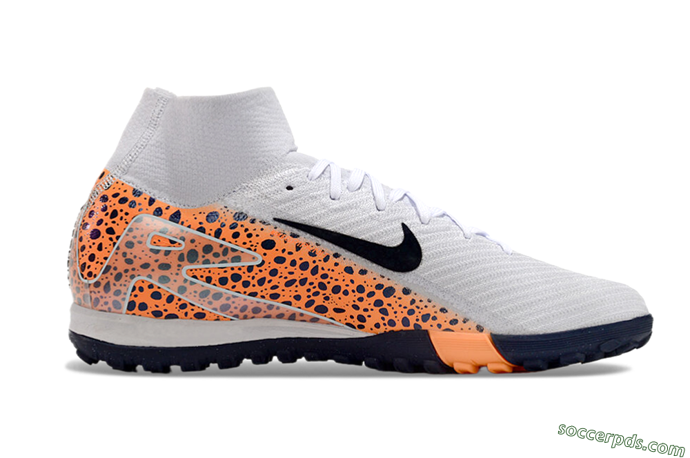 Nike Mercurial Superfly 10 Elite TF High-Tops Football Shoes - White/Black/Orange 5