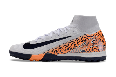 Nike Mercurial Superfly 10 Elite TF High-Tops Football Shoes - White/Black/Orange