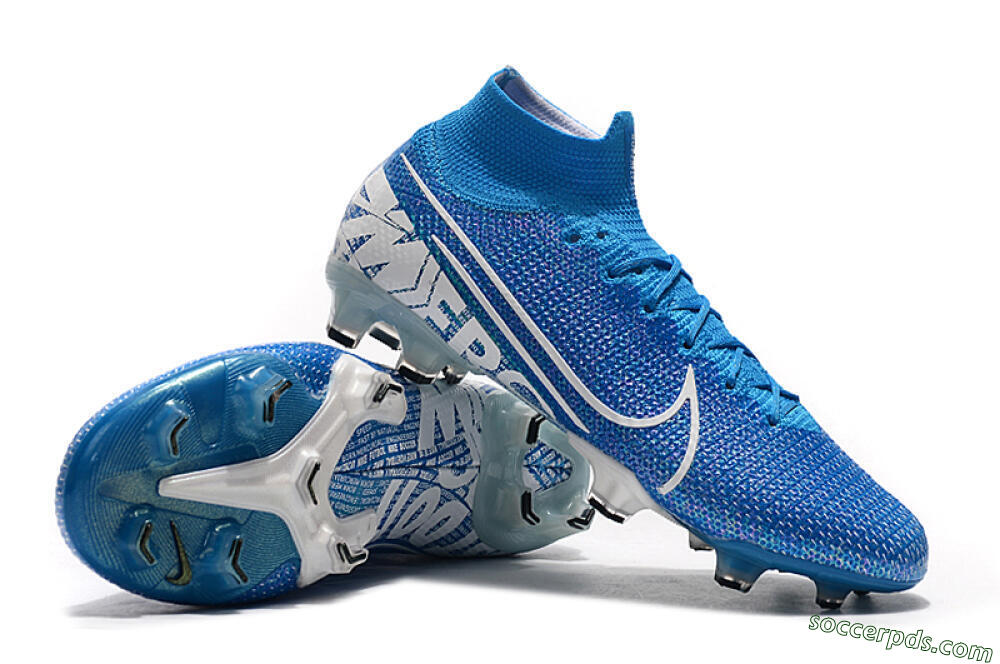 Nike Mercurial Superfly 7 Elite FG High-Tops Football Boots - Blue/White 4