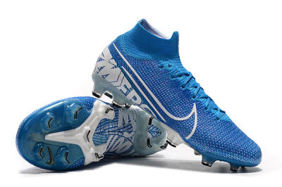 Nike Mercurial Superfly 7 Elite FG High-Tops Football Boots - Blue/White