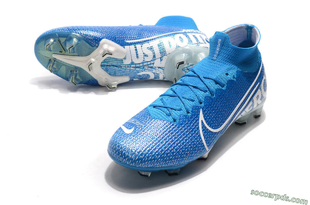 Nike Mercurial Superfly 7 Elite FG High-Tops Football Boots - Blue/White 3