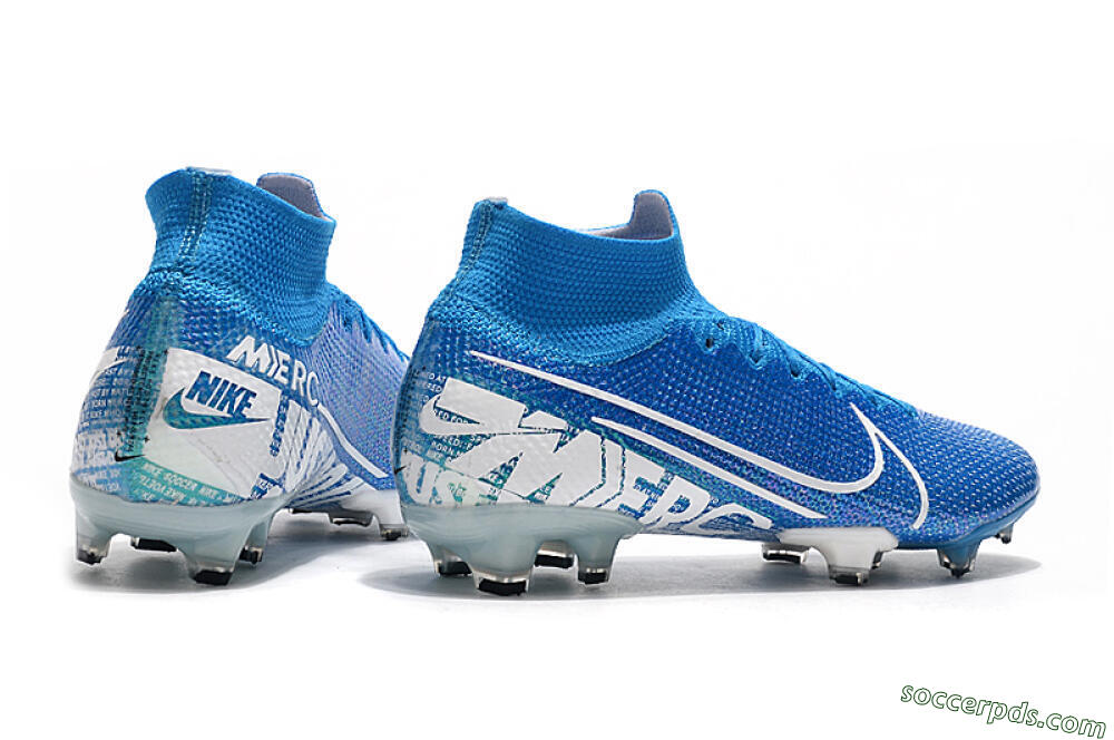 Nike Mercurial Superfly 7 Elite FG High-Tops Football Boots - Blue/White 9