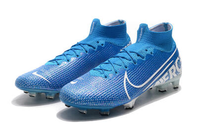 Nike Mercurial Superfly 7 Elite FG High-Tops Football Boots - Blue/White