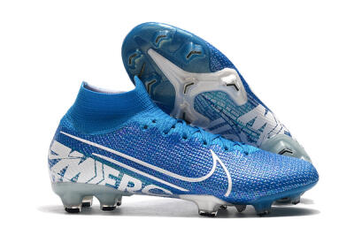 Nike Mercurial Superfly 7 Elite FG High-Tops Football Boots - Blue/White
