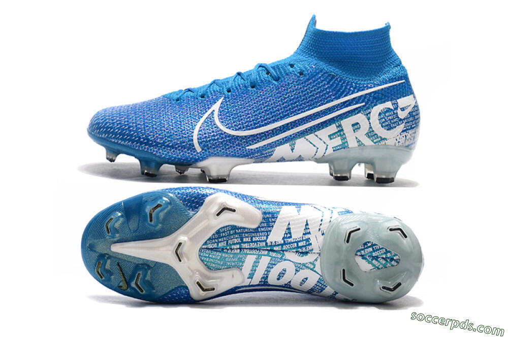 Nike Mercurial Superfly 7 Elite FG High-Tops Football Boots - Blue/White 0