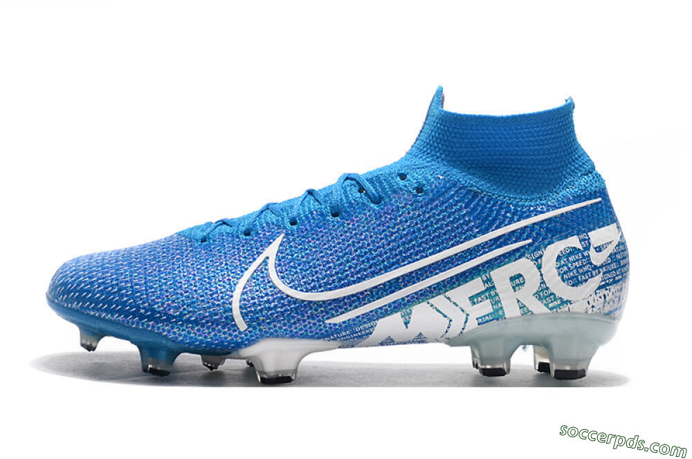 Nike Mercurial Superfly 7 Elite FG High-Tops Football Boots - Blue/White 2