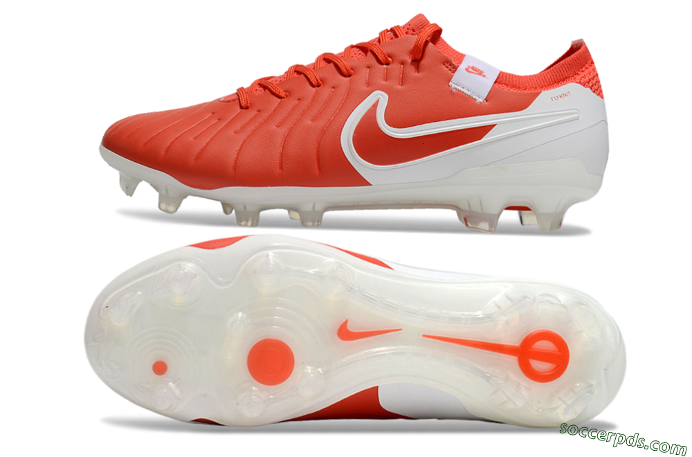 Nike Tiempo Legend 10 Elite FG Low-Tops Football Boots - Red/White 0