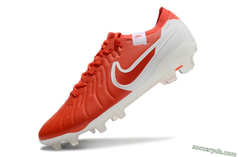 Nike Tiempo Legend 10 Elite FG Low-Tops Football Boots - Red/White 5