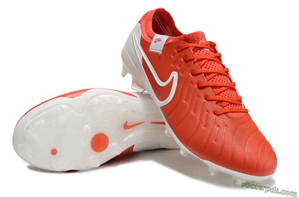 Nike Tiempo Legend 10 Elite FG Low-Tops Football Boots - Red/White 3