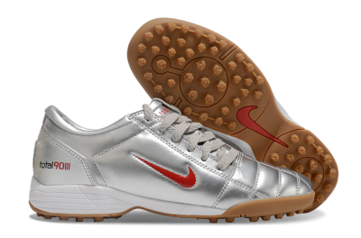 Nike Total 90 II TF Low-Tops Football Shoes - Silver/Red/Brown