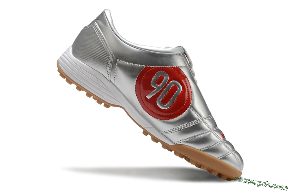 Nike Total 90 II TF Low-Tops Football Shoes - Silver/Red/Brown 4