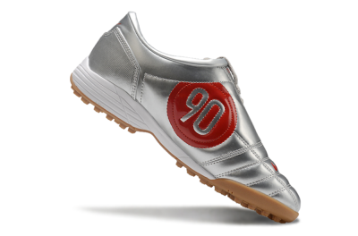 Nike Total 90 II TF Low-Tops Football Shoes - Silver/Red/Brown