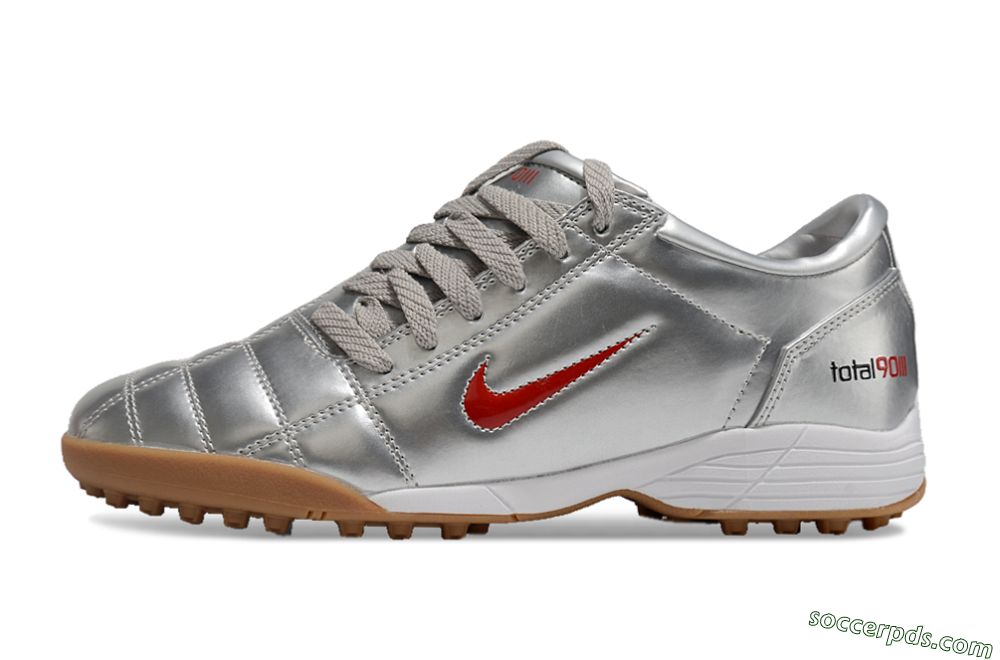 Nike Total 90 II TF Low-Tops Football Shoes - Silver/Red/Brown 2