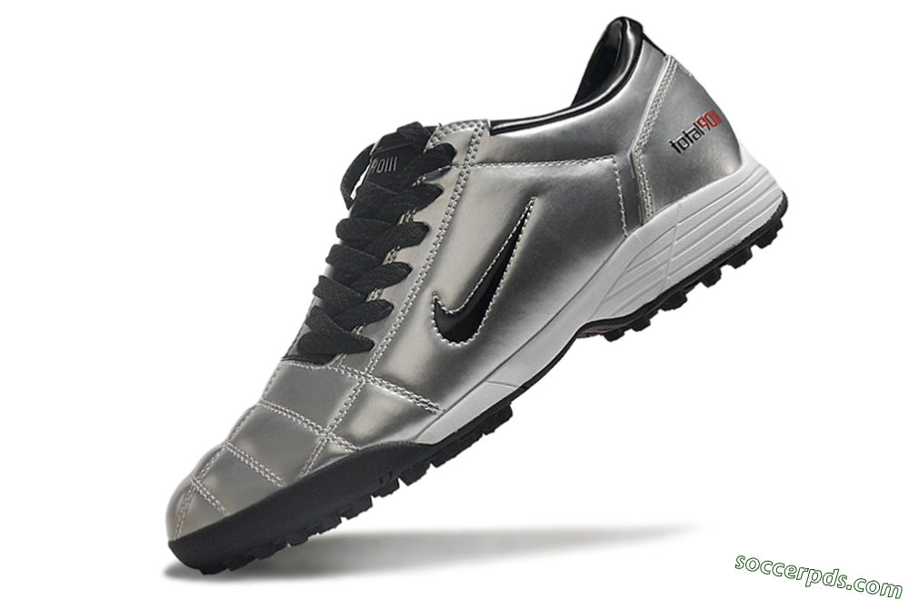 Nike Total 90 II TF Low-Tops Football Shoes - Silver/Black/Red 5