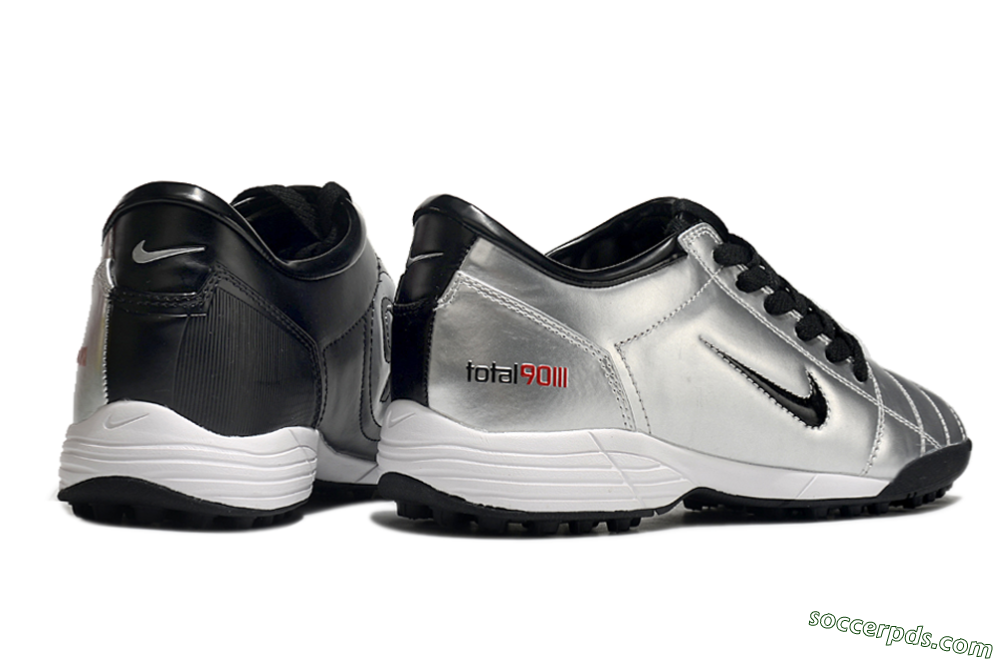Nike Total 90 II TF Low-Tops Football Shoes - Silver/Black/Red 6