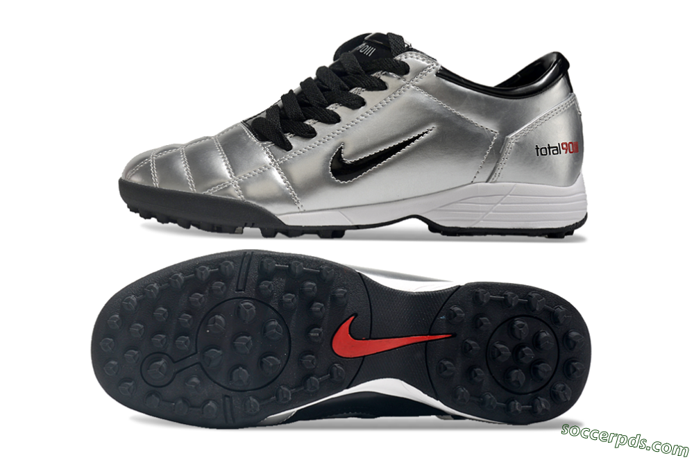 Nike Total 90 II TF Low-Tops Football Shoes - Silver/Black/Red 0