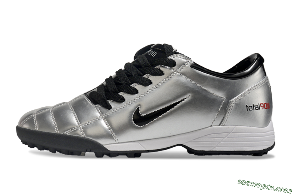 Nike Total 90 II TF Low-Tops Football Shoes - Silver/Black/Red 2