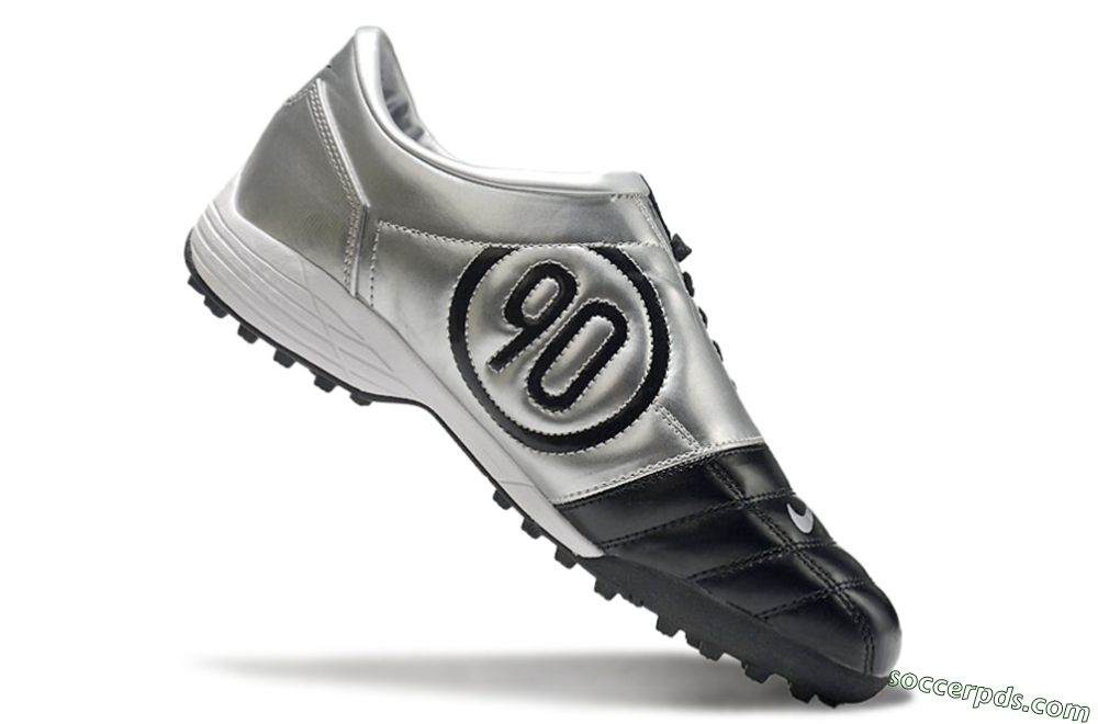 Nike Total 90 II TF Low-Tops Football Shoes - Silver/Black/Red 4
