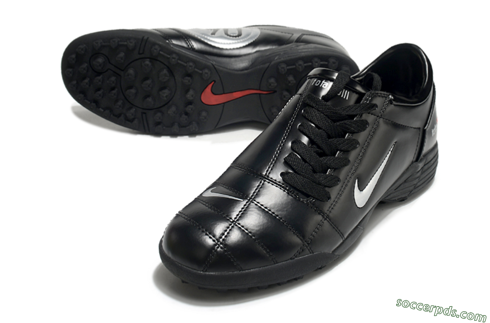 Nike Total 90 II TF Low-Tops Football Shoes - Black/White/Red 3