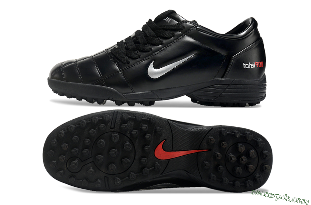 Nike Total 90 II TF Low-Tops Football Shoes - Black/White/Red 0