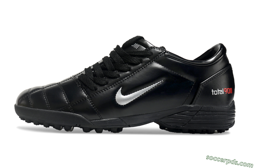 Nike Total 90 II TF Low-Tops Football Shoes - Black/White/Red 2