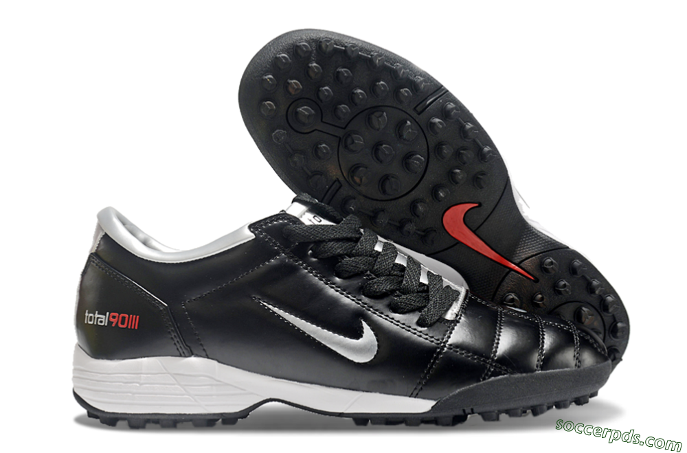 Nike Total 90 II TF Low-Tops Football Shoes - Black/Silver/Red 1