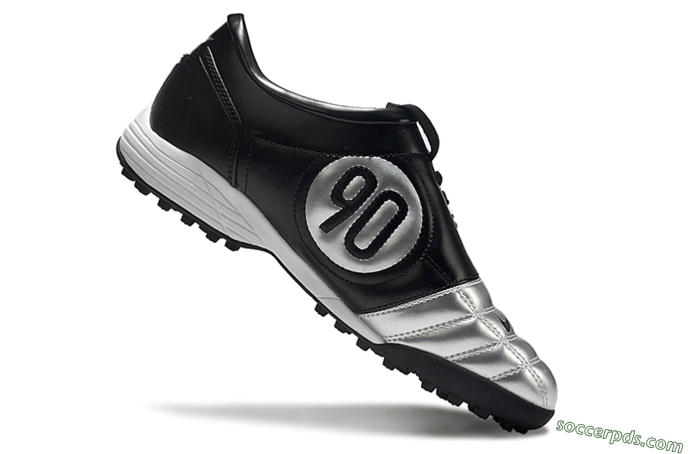 Nike Total 90 II TF Low-Tops Football Shoes - Black/Silver/Red 4