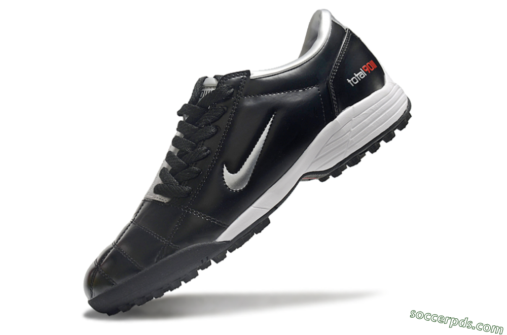Nike Total 90 II TF Low-Tops Football Shoes - Black/Silver/Red 5
