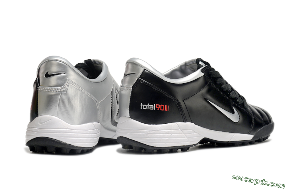 Nike Total 90 II TF Low-Tops Football Shoes - Black/Silver/Red 6