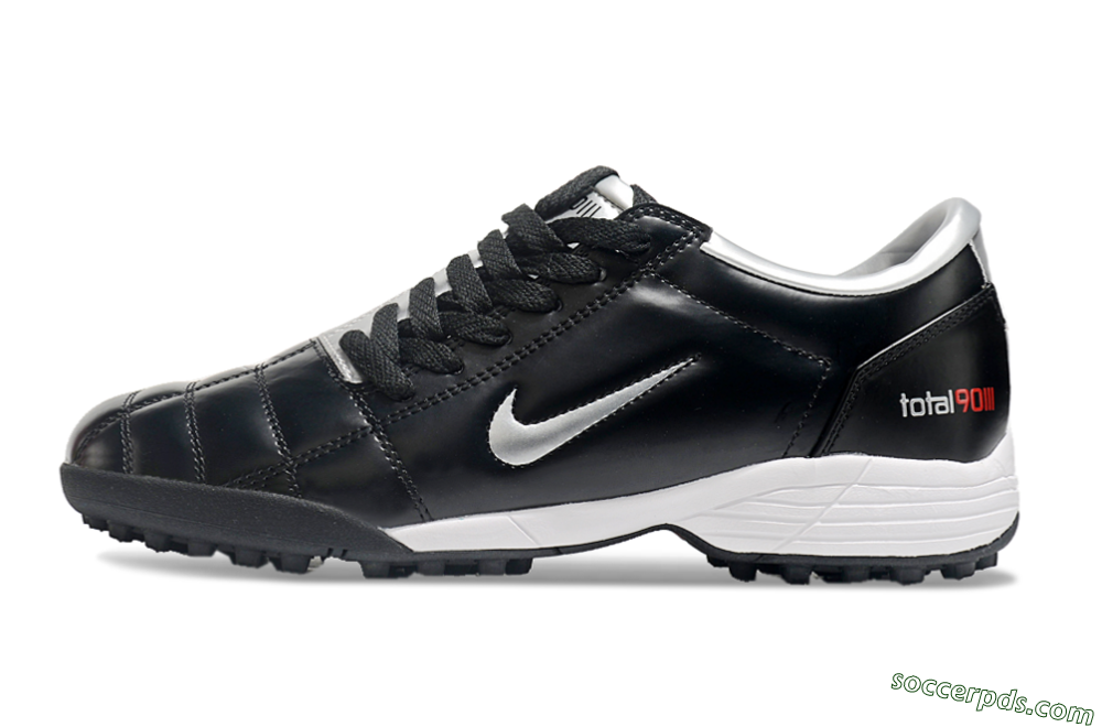 Nike Total 90 II TF Low-Tops Football Shoes - Black/Silver/Red 2