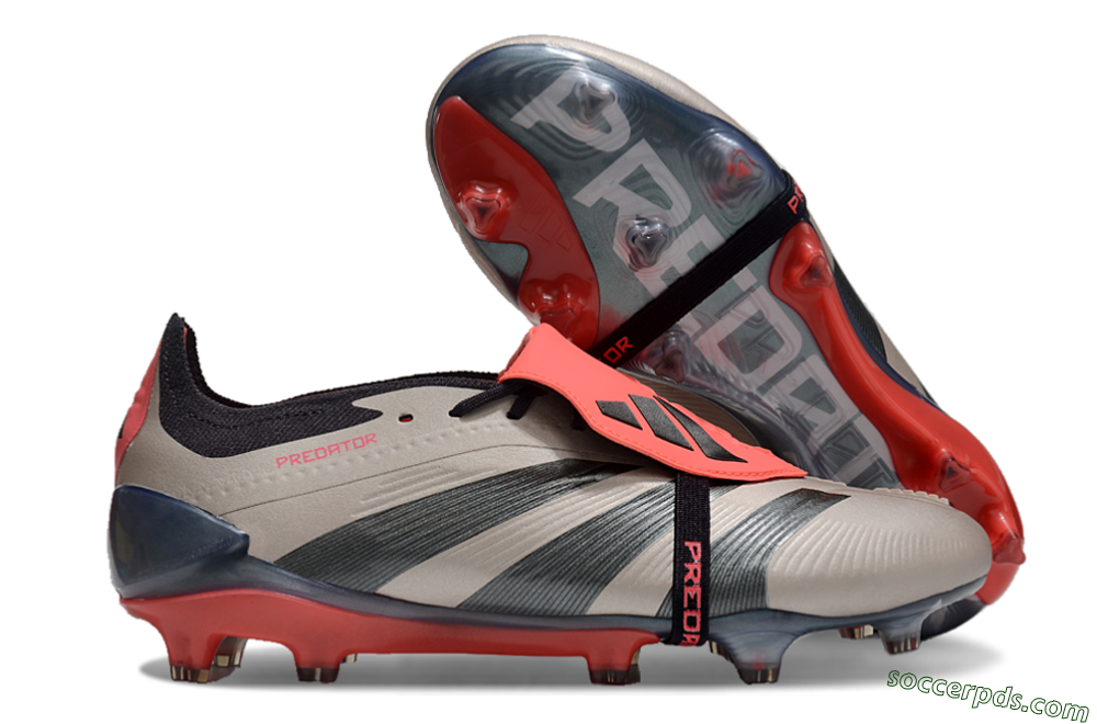 Adidas Predator Elite Foldover Tongue FG Low-Tops Football Boots - Platinum Metallic/Aurora Black/Carbon 1