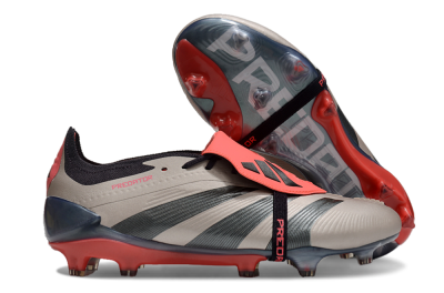 Adidas Predator Elite Foldover Tongue FG Low-Tops Football Boots - Platinum Metallic/Aurora Black/Carbon