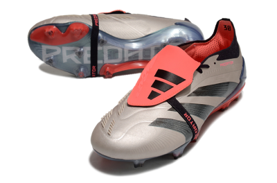Adidas Predator Elite Foldover Tongue FG Low-Tops Football Boots - Platinum Metallic/Aurora Black/Carbon