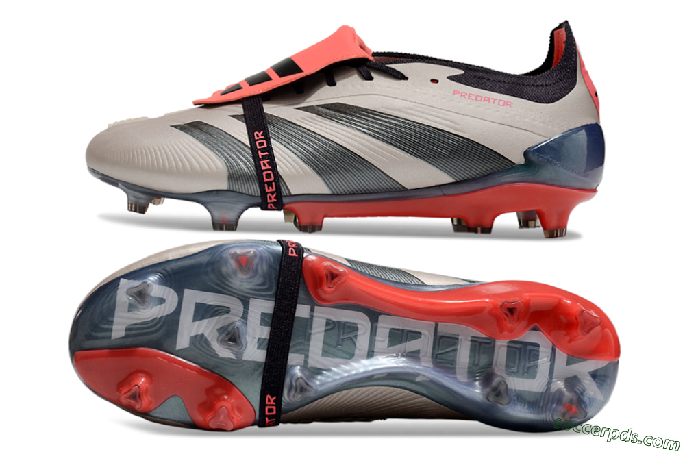 Adidas Predator Elite Foldover Tongue FG Low-Tops Football Boots - Platinum Metallic/Aurora Black/Carbon 0