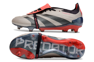 Adidas Predator Elite Foldover Tongue FG Low-Tops Football Boots - Platinum Metallic/Aurora Black/Carbon