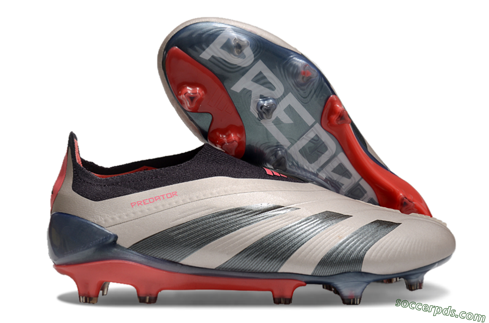 Adidas Predator Elite Laceless FG Low-Tops Football Boots - Platinum Metallic/Aurora Black/Carbon 1