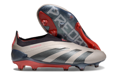 Adidas Predator Elite Laceless FG Low-Tops Football Boots - Platinum Metallic/Aurora Black/Carbon