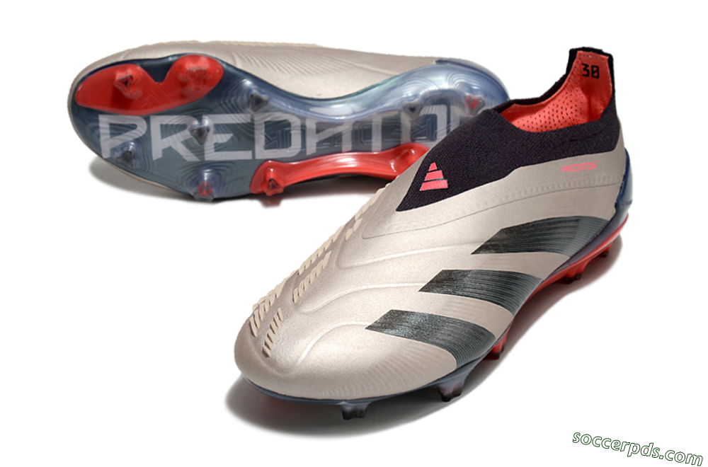 Adidas Predator Elite Laceless FG Low-Tops Football Boots - Platinum Metallic/Aurora Black/Carbon 3