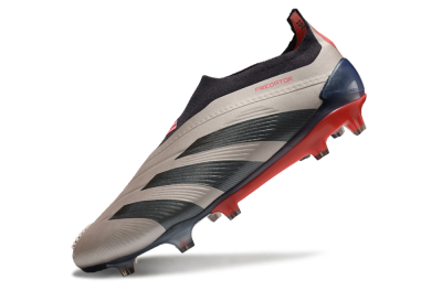 Adidas Predator Elite Laceless FG Low-Tops Football Boots - Platinum Metallic/Aurora Black/Carbon