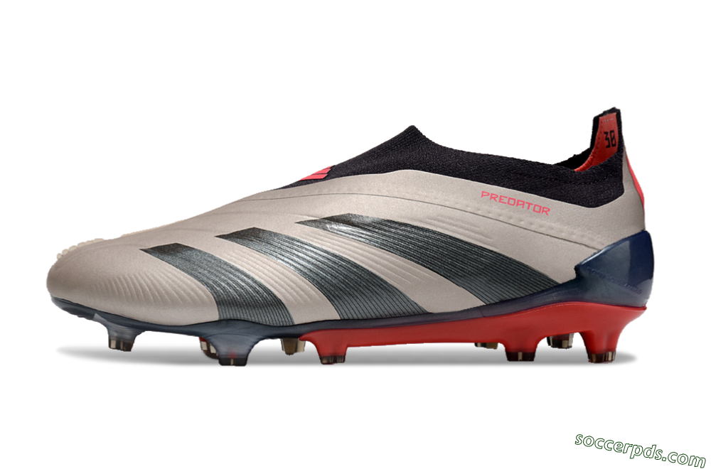 Adidas Predator Elite Laceless FG Low-Tops Football Boots - Platinum Metallic/Aurora Black/Carbon 2