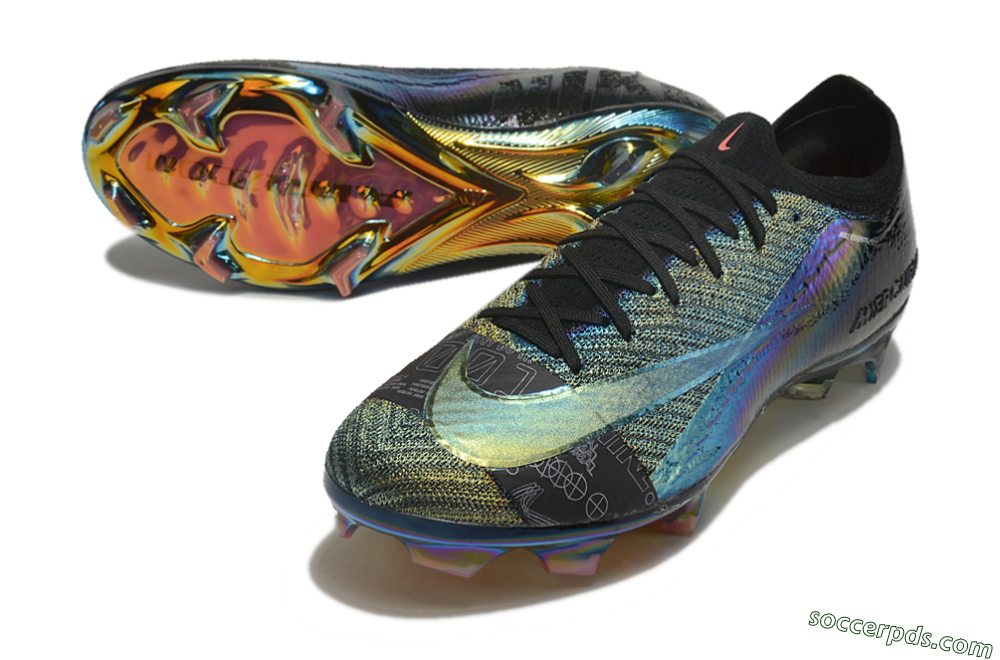 Nike Air Zoom Mercurial Vapor 15 Elite FG Low-Tops Football Boots - Blue/Black/Gold 3