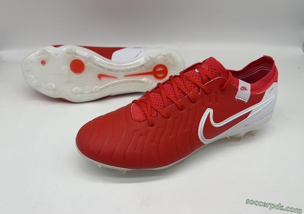 Nike Tiempo Legend 10 Elite FG Low-Tops Football Boots - Red/White