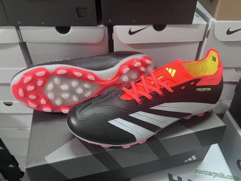 Adidas Predator 24 Elite AG Low-Tops Football Boots - Black/white/Red/Yellow