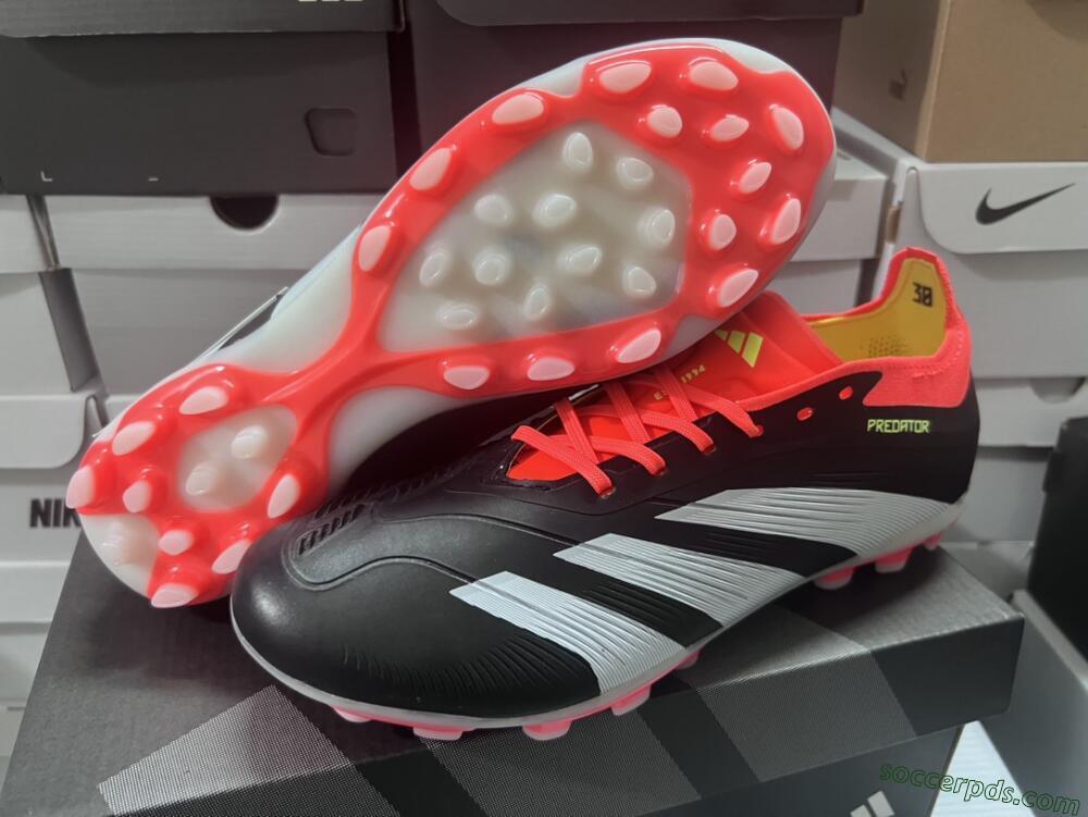 Adidas Predator 24 Elite AG Low-Tops Football Boots - Black/white/Red/Yellow