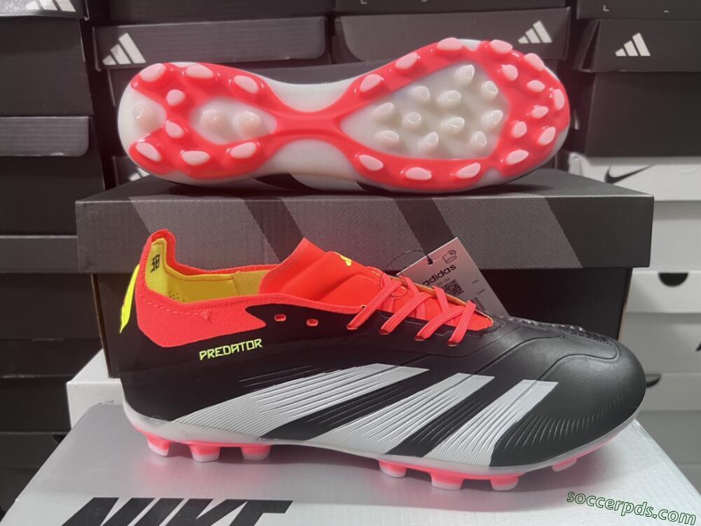 Adidas Predator 24 Elite AG Low-Tops Football Boots - Black/white/Red/Yellow