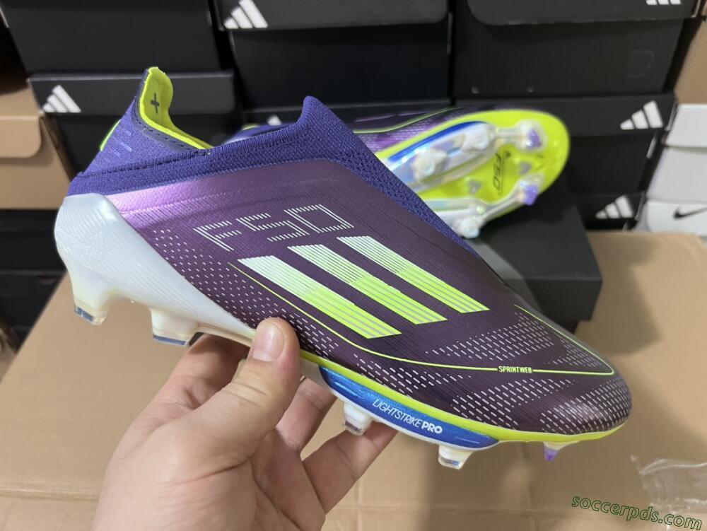 Adidas F50+ Lightstrike Pro FG Low-Tops Football Boots - Purple/Yellow/Blue