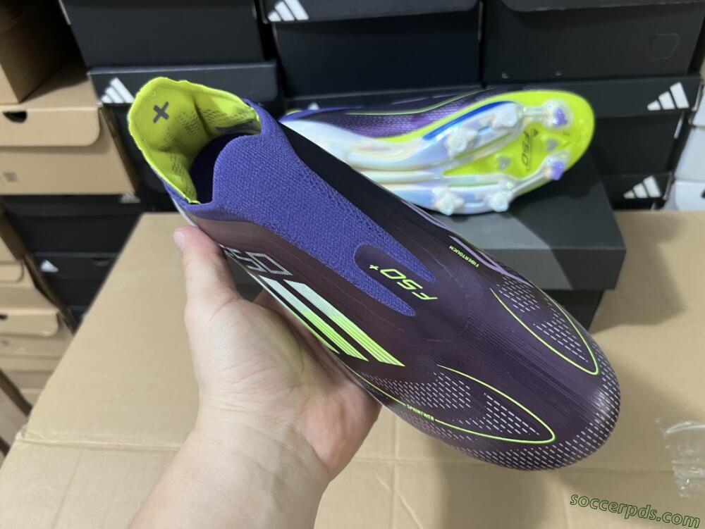 Adidas F50+ Lightstrike Pro FG Low-Tops Football Boots - Purple/Yellow/Blue