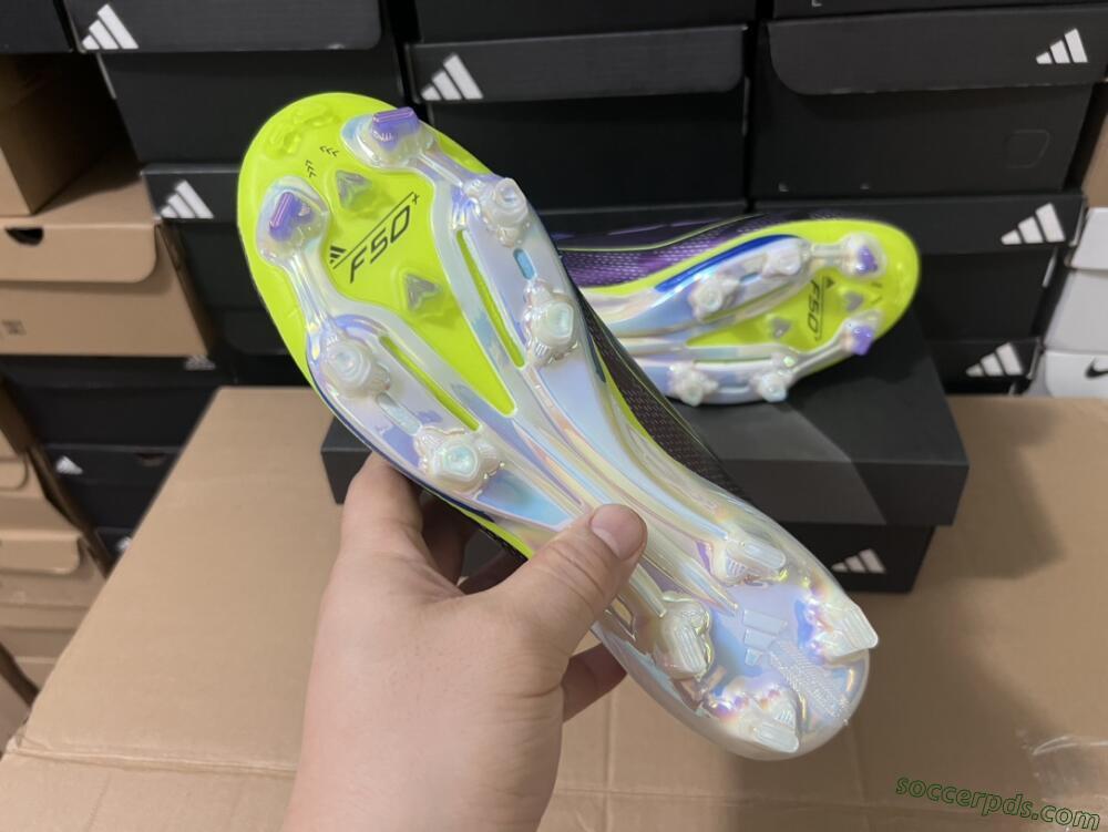 Adidas F50+ Lightstrike Pro FG Low-Tops Football Boots - Purple/Yellow/Blue