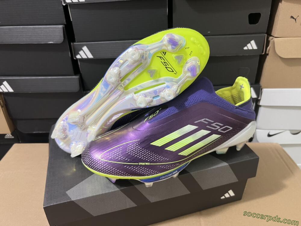 Adidas F50+ Lightstrike Pro FG Low-Tops Football Boots - Purple/Yellow/Blue