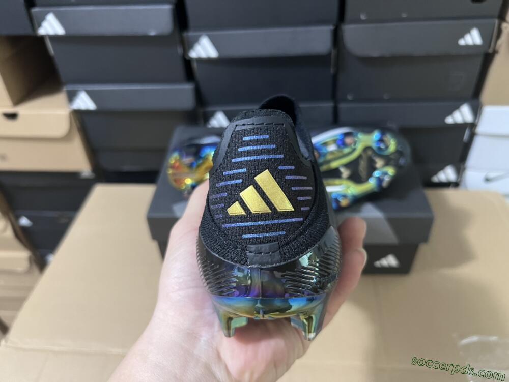 Adidas F50+ Lightstrike Pro Laceless FG Low-Tops Football Boots - Core Black/Iron Metallic/Gold Metallic